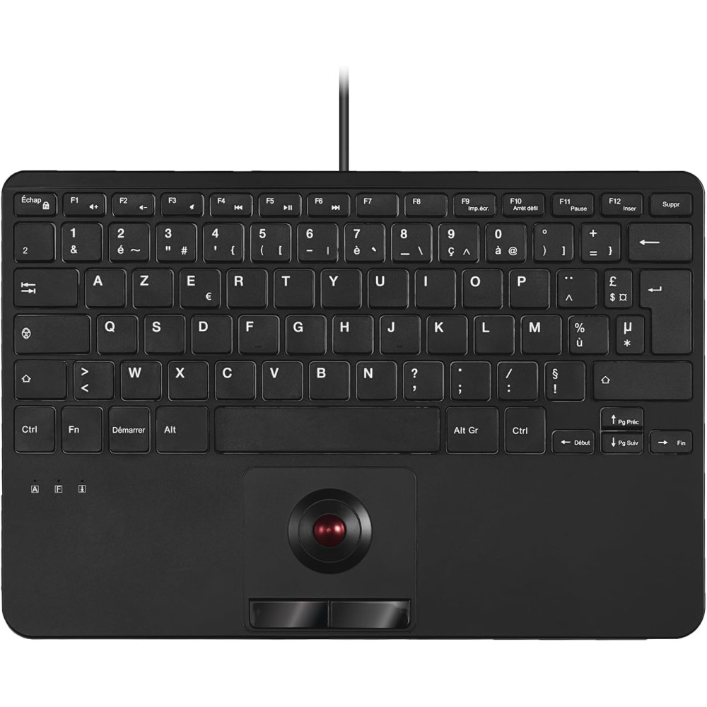PERIBOARD-526 H FR Clavier AZERTY Mini avec Trackball et Hub USB 2p | ECP Grossiste informatique