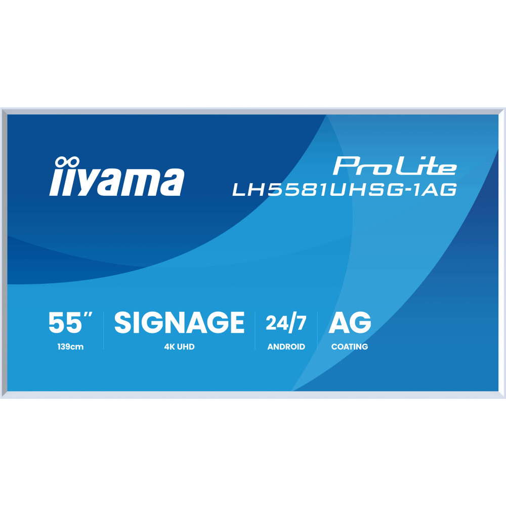 iiyama LH5581UHSG-1AG Écran d'affichage dynamique Écran plat de signalisation numérique 138,7 cm (54.6") Wifi 500 cd m² 4K