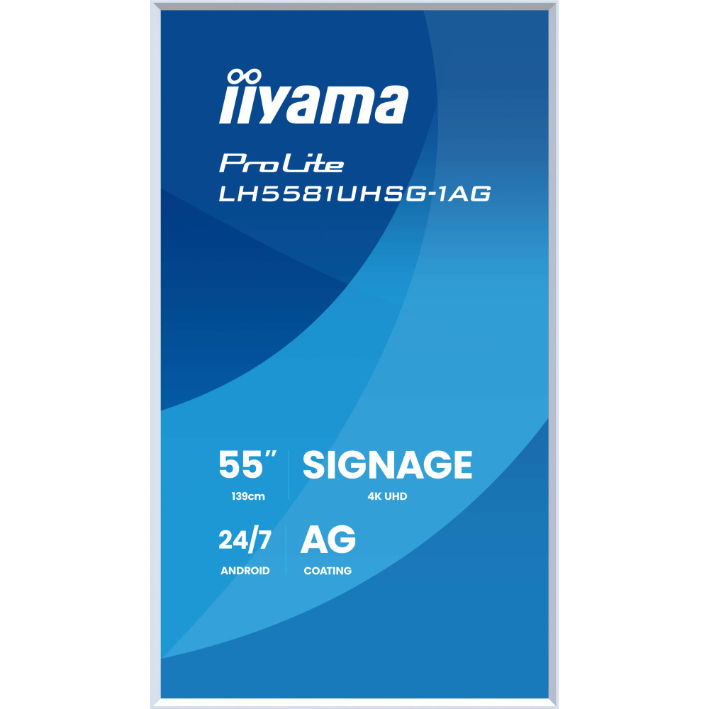 iiyama LH5581UHSG-1AG Écran d'affichage dynamique Écran plat de signalisation numérique 138,7 cm (54.6") Wifi 500 cd m² 4K