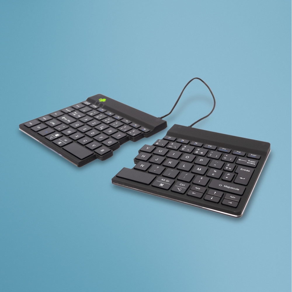 R-Go Tools Clavier ergonomique R-Go Split Break avec logiciel de pause, clavier ergonomique divis, AZERTY (FR), bluetooth, noir