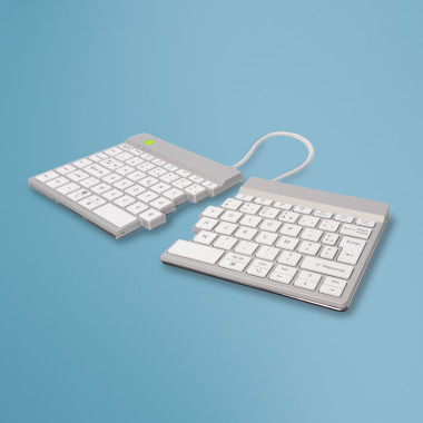 R-Go Tools Clavier ergonomique R-Go Split Break avec logiciel de pause, clavier ergonomique divis, AZERTY (FR), bluetooth, blanc