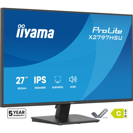 iiyama ProLite X2797HSU-B1 écran plat de PC 68,6 cm (27") 1920 x 1080 pixels Full HD Noir