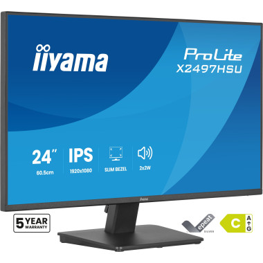 iiyama ProLite X2497HSU-B1 écran plat de PC 60,5 cm (23.8") 1920 x 1080 pixels Full HD Noir