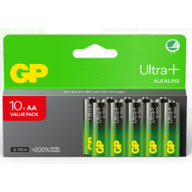 Blister 10 piles Ultra Plus Alcalines AA (LR06) | ECP Grossiste informatique