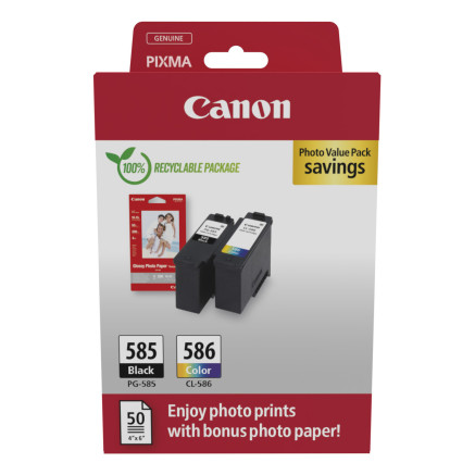 Canon PG-585 CL-586 PVP cartouche d'encre 2 pièce(s) Original Noir, Cyan, Magenta, Jaune