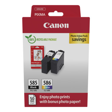Canon PG-585 CL-586 PVP cartouche d'encre 2 pièce(s) Original Noir, Cyan, Magenta, Jaune