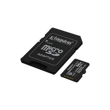 Kingston Technology 64GB microSDXC Canvas Select Plus Gen3 100MB s A1 (Adaptateur SD inclus)
