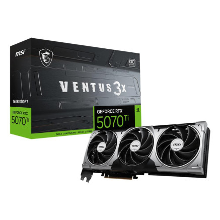 MSI GeForce RTX 5070 Ti 16G VENTUS 3X OC NVIDIA 16 Go GDDR7 | ECP Grossiste informatique