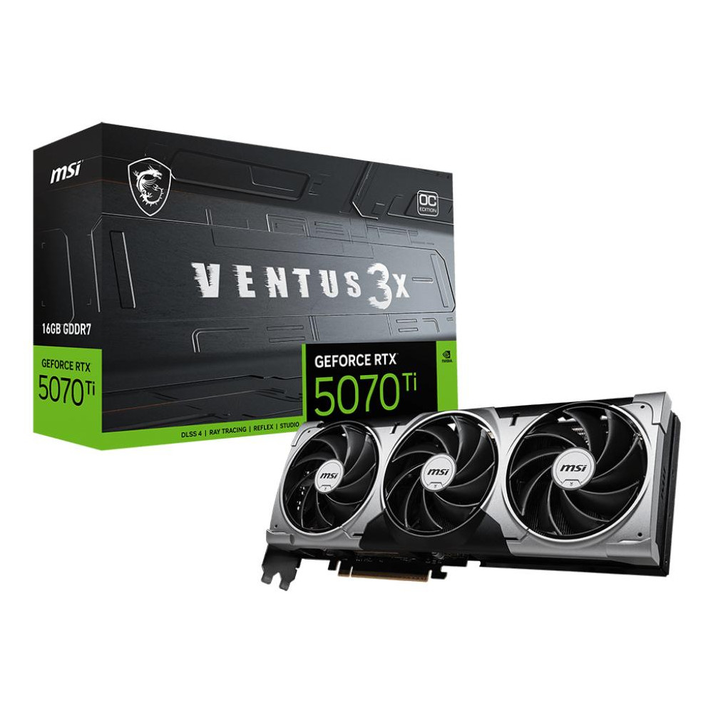 MSI GeForce RTX 5070 Ti 16G VENTUS 3X OC NVIDIA 16 Go GDDR7 | ECP Grossiste informatique