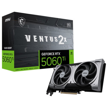 MSI VENTUS GeForce RTX 5060 TI 16G 2X OC PLUS NVIDIA 16 Go GDDR7 | ECP Grossiste informatique