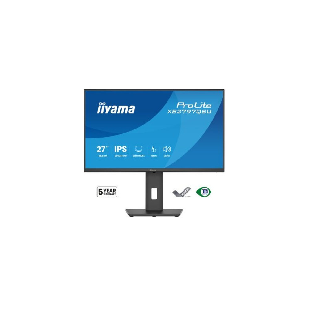IIYAMA XB2797QSU-B1 (Prolite) - 27p IPS QHD 1ms 350 cd/m² HDMI-DP 4xUSB 2x2W Réglable Noir | ECP Grossiste informatique