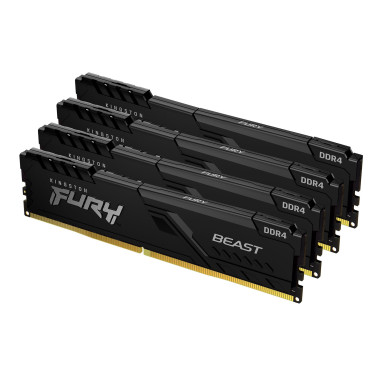 Kingston Technology FURY Beast 128Go 3200MT s DDR4 CL16 DIMM (Kit de 4) Black