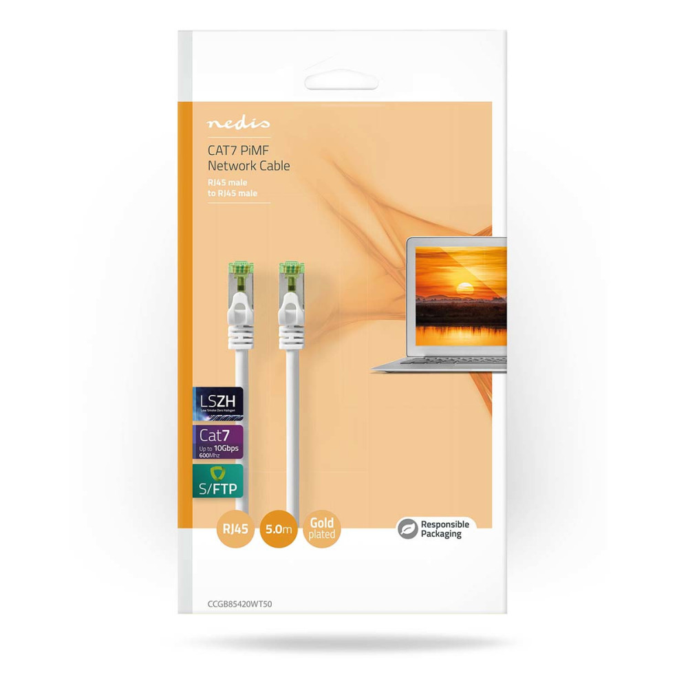 Nedis CCGB85420WT30 câble de réseau Blanc 3 m Cat7 S FTP (S-STP)