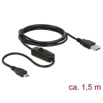 DeLOCK 84803 câble USB USB 2.0 1,5 m USB A Micro-USB B Noir