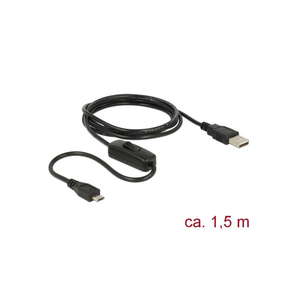 DeLOCK 84803 câble USB USB 2.0 1,5 m USB A Micro-USB B Noir