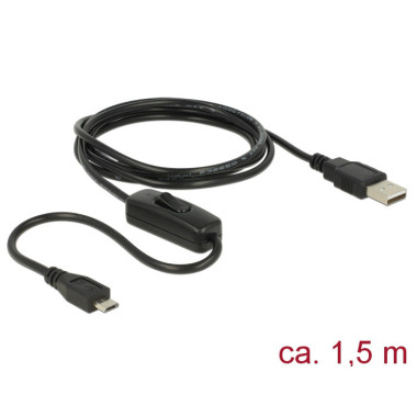 DeLOCK 84803 câble USB USB 2.0 1,5 m USB A Micro-USB B Noir