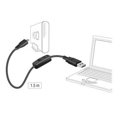 DeLOCK 84803 câble USB USB 2.0 1,5 m USB A Micro-USB B Noir