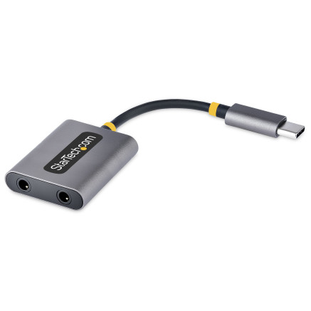 StarTech.com Adaptateur Casque USB-C - Splitter Audio, Double Casque USB Type C avec Entrée Micro - Adaptateur USB C vers Jack