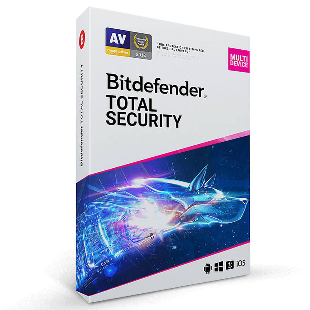 Bitdefender Total Security Sécurité antivirus 1 licence(s) 2 année(s)