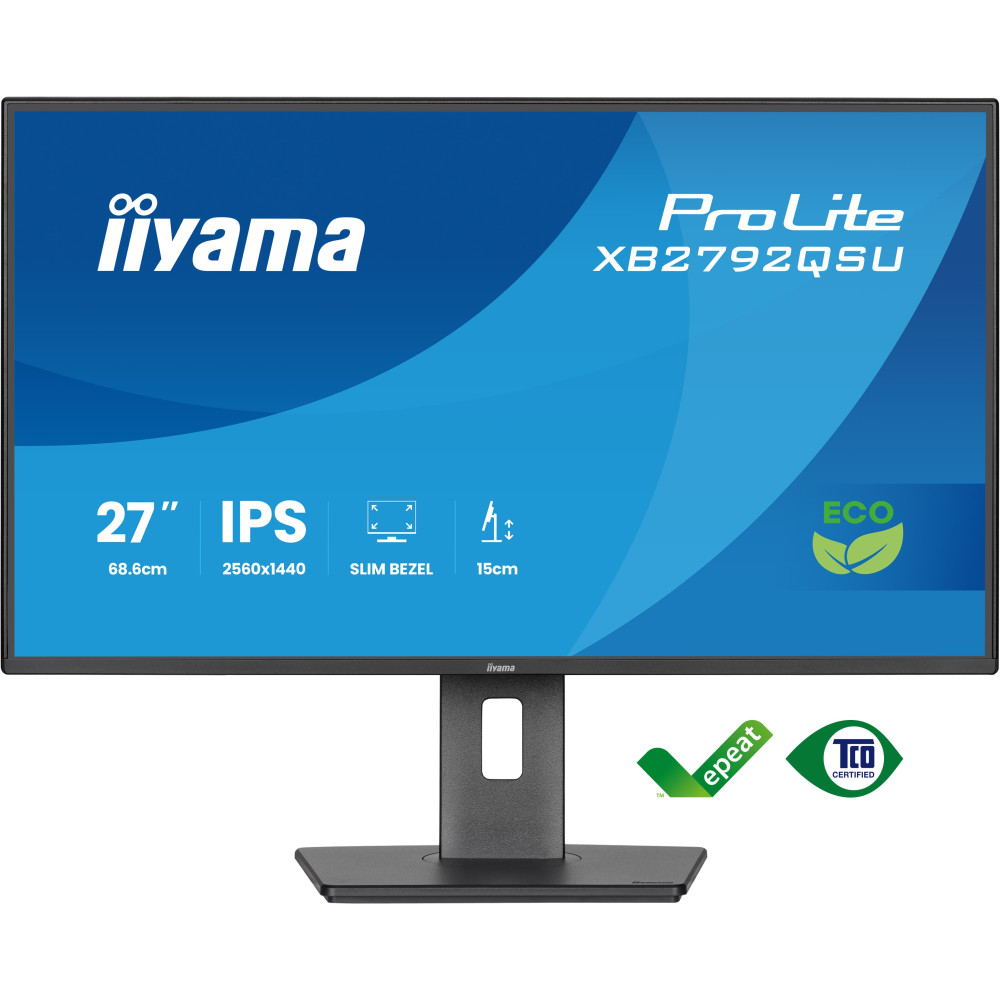 iiyama ProLite XB2792QSU-B1 écran plat de PC 68,6 cm (27") 2560 x 1440 pixels Quad HD LED Noir