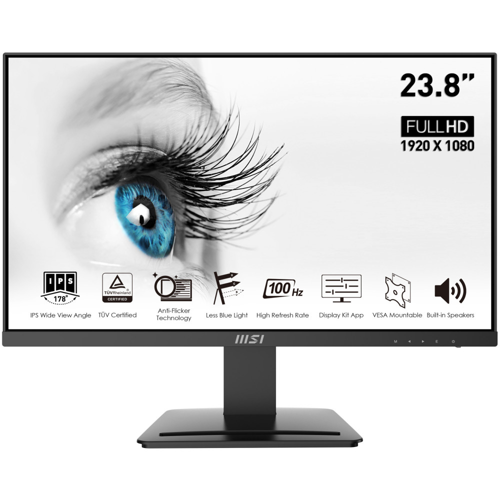 MSI Pro MP243X écran plat de PC 60,5 cm (23.8") 1920 x 1080 pixels Full HD Noir