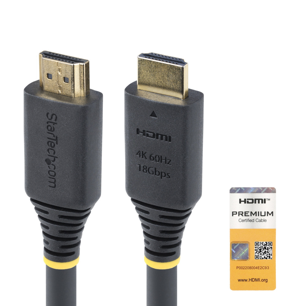 StarTech.com Câble HDMI Haut Débit Actif de 10m, 4K 60Hz 1440p 144Hz, HDR10 HDCP 2.2 ARC, 18Gbps, Cordon HDMI, UHD HDMI 2.0