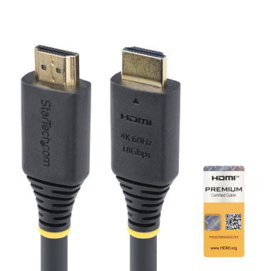 StarTech.com Câble HDMI Haut Débit Actif de 10m, 4K 60Hz 1440p 144Hz, HDR10 HDCP 2.2 ARC, 18Gbps, Cordon HDMI, UHD HDMI 2.0
