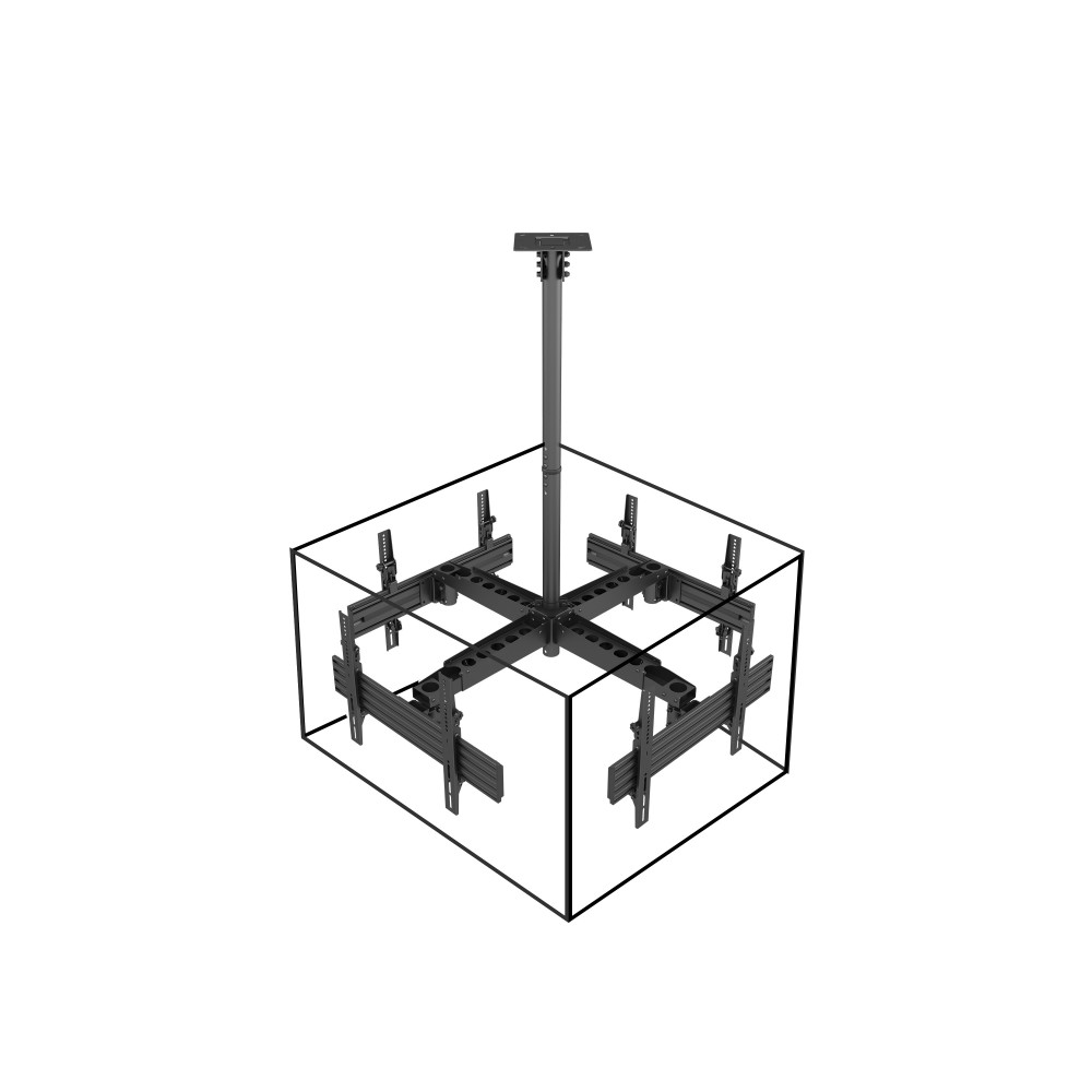 Equip 650372 Support de TV à écran quadruple pour montage au plafond 37"-65