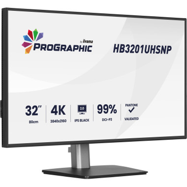 iiyama ProGraphic HB3201UHSNP-B1 écran plat de PC 80 cm (31.5") 3840 x 2160 pixels Noir