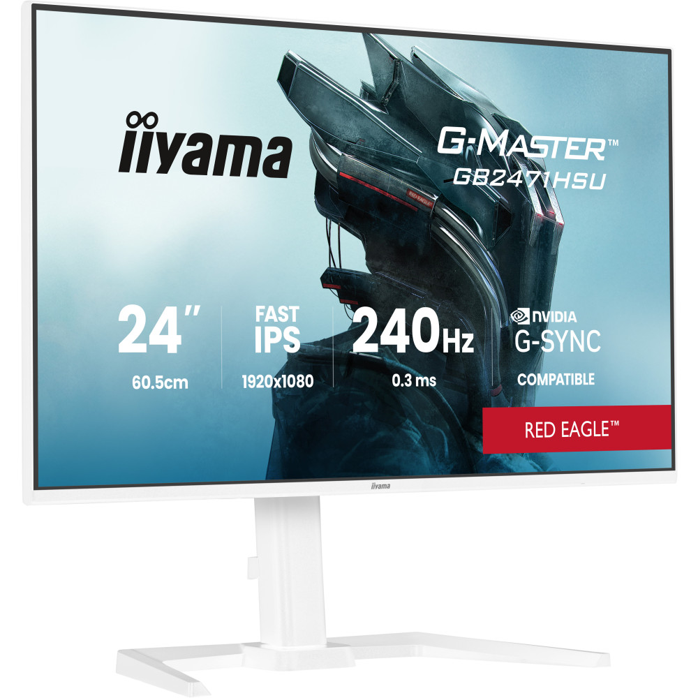 iiyama G-MASTER GB2471HSU-W1 écran plat de PC 60,5 cm (23.8") 1920 x 1080 pixels Blanc