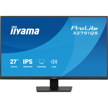 iiyama ProLite X2791QS-B1 écran plat de PC 68,6 cm (27") 2560 x 1440 pixels Quad HD LED Noir