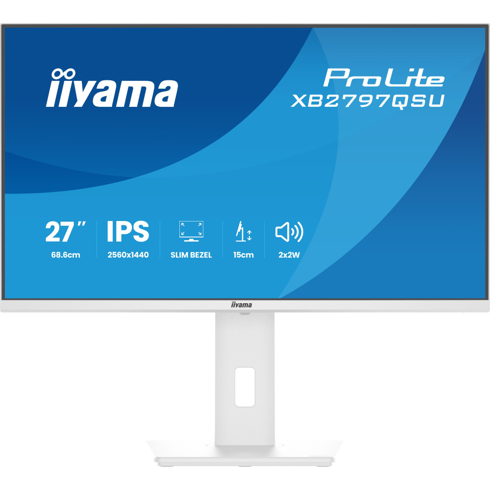 iiyama ProLite XB2797QSU-W1 écran plat de PC 68,6 cm (27") 2560 x 1440 pixels Quad HD LED Blanc