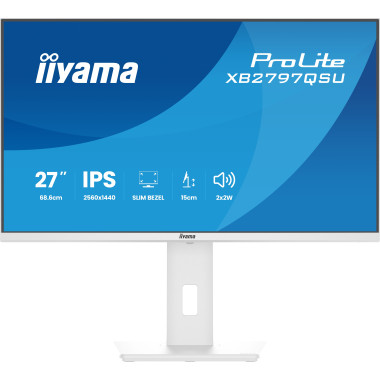 iiyama ProLite XB2797QSU-W1 écran plat de PC 68,6 cm (27") 2560 x 1440 pixels Quad HD LED Blanc