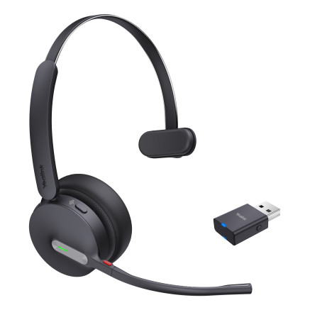 Yealink WH64 Hybrid Mono UC Casque Sans fil Arceau Bureau Centre d'appels Micro-USB Bluetooth Noir