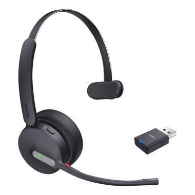 Yealink WH64 Hybrid Mono UC Casque Sans fil Arceau Bureau Centre d'appels Micro-USB Bluetooth Noir
