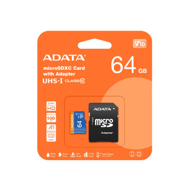 ADATA 64GB, microSDHC, Class 10 64 Go UHS-I Classe 10