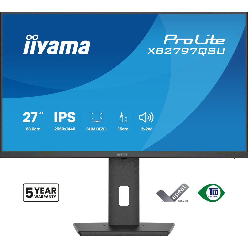 iiyama ProLite XB2797QSU-B1 écran plat de PC 68,6 cm (27") 2560 x 1440 pixels Quad HD LED Noir