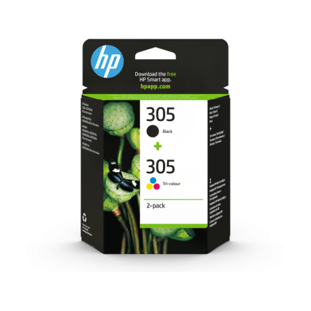 HP Pack de 2 cartouches d'encre authentiques HP 305 3 couleurs / noir