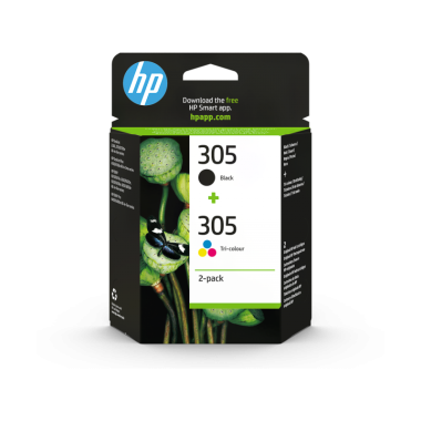 HP Pack de 2 cartouches d'encre authentiques HP 305 3 couleurs / noir