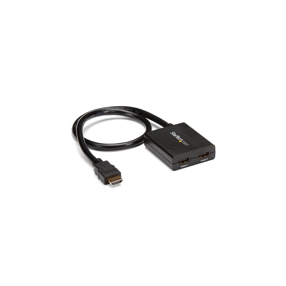 StarTech.com Splitter vidéo HDMI 4K à 2 ports - Répartiteur HDMI 1 x 2 alimenté par USB ou adaptateur d'alimentation