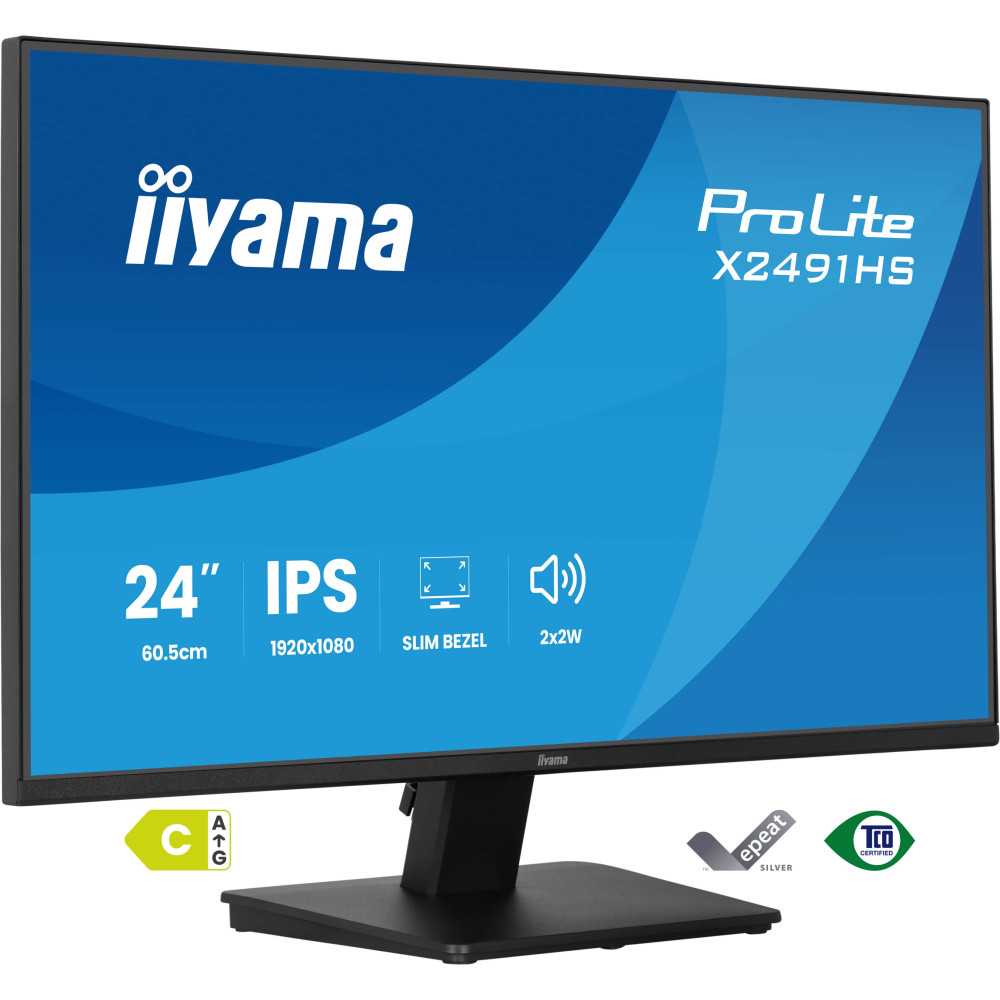 iiyama ProLite X2491HS-B1 écran plat de PC 60,5 cm (23.8") 1920 x 1080 pixels Full HD LCD Noir
