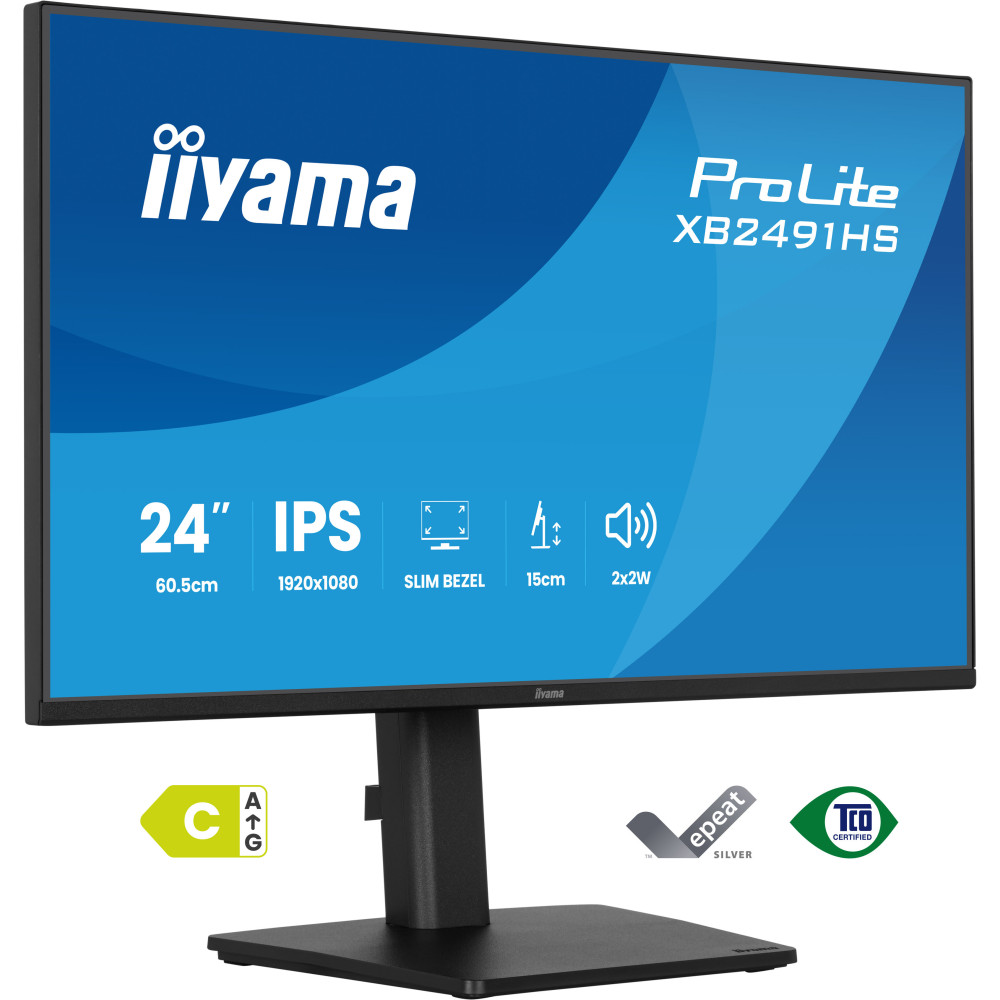 iiyama ProLite XB2491HS-B1 écran plat de PC 60,5 cm (23.8") 1920 x 1080 pixels Full HD LCD Noir