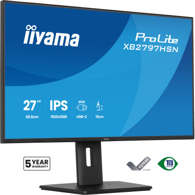 iiyama ProLite XB2797HSN-B1 écran plat de PC 68,6 cm (27") 1920 x 1080 pixels Full HD LCD Noir