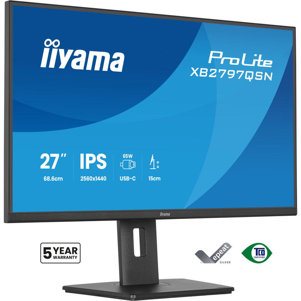 iiyama ProLite XB2797QSN-B1 écran plat de PC 68,6 cm (27") 2560 x 1440 pixels Quad HD LCD Noir