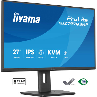 iiyama ProLite XB2797QSNP-B1 écran plat de PC 68,6 cm (27") 2560 x 1440 pixels Quad HD LED Noir
