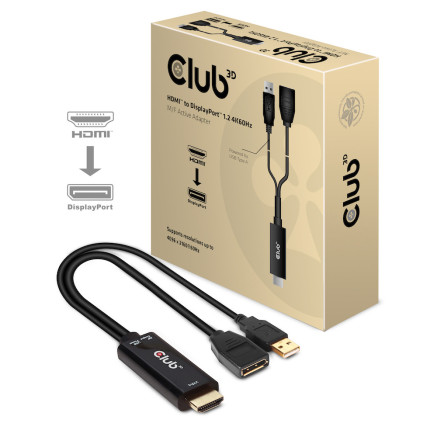 CLUB3D CAC-1331 câble vidéo et adaptateur 0,25 m HDMI DisplayPort Noir