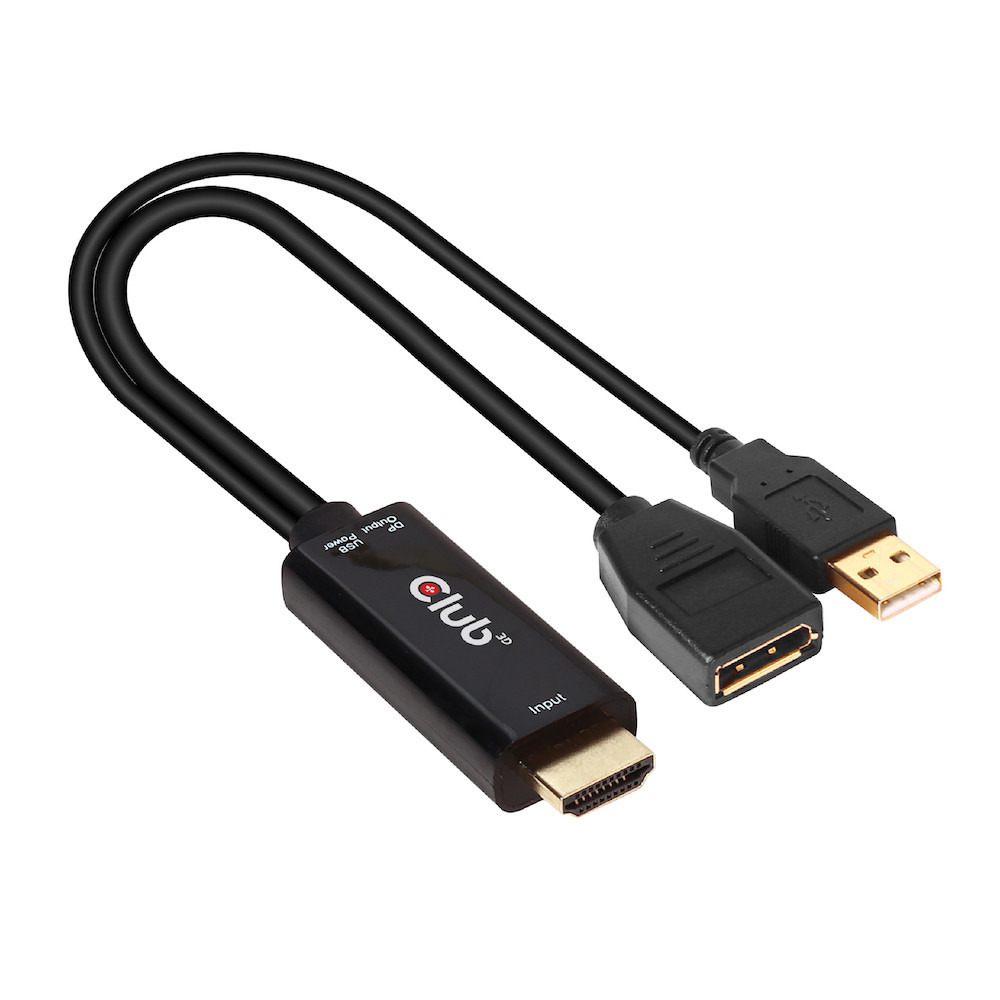 CLUB3D CAC-1331 câble vidéo et adaptateur 0,25 m HDMI DisplayPort Noir