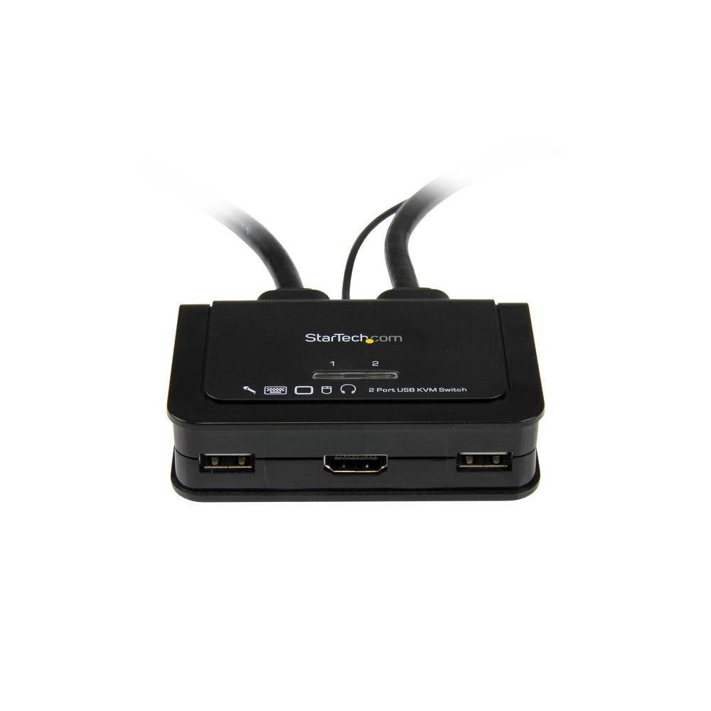 StarTech.com Switch Commutateur KVM 2 Ports USB, HDMI avec Audio et Câbles pour 2 PC sur 1 écran - Auto Alimenté