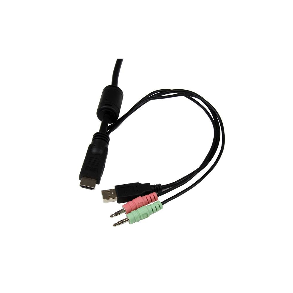StarTech.com Switch Commutateur KVM 2 Ports USB, HDMI avec Audio et Câbles pour 2 PC sur 1 écran - Auto Alimenté