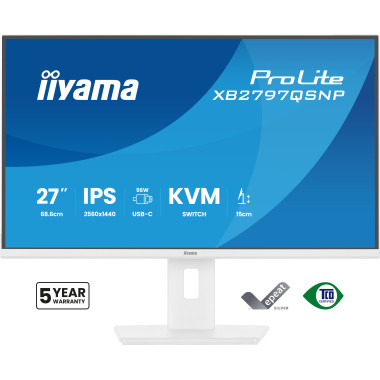 iiyama ProLite XB2797QSNP-W1 27" IPS LCD écran plat de PC 68,6 cm (27") 2560 x 1440 pixels Quad HD Blanc